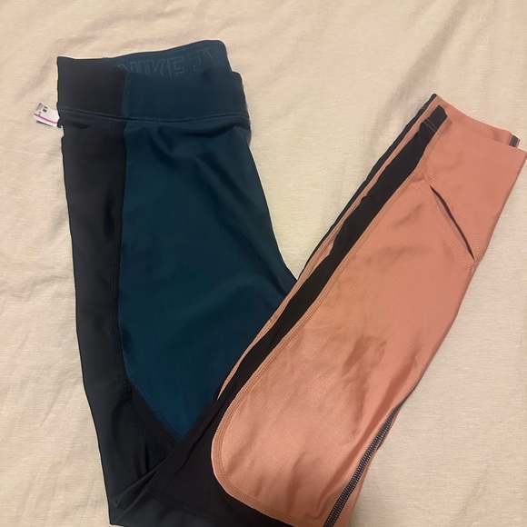Nike Womens Leggings - Peach and green - Picture 2 of 3
